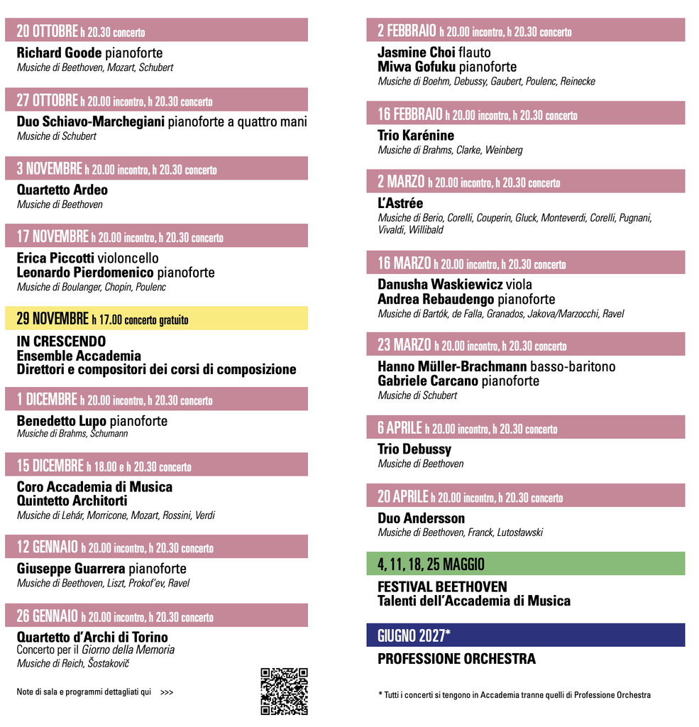 stagione concertistica 2026/27 accademia di musica di pinerolo